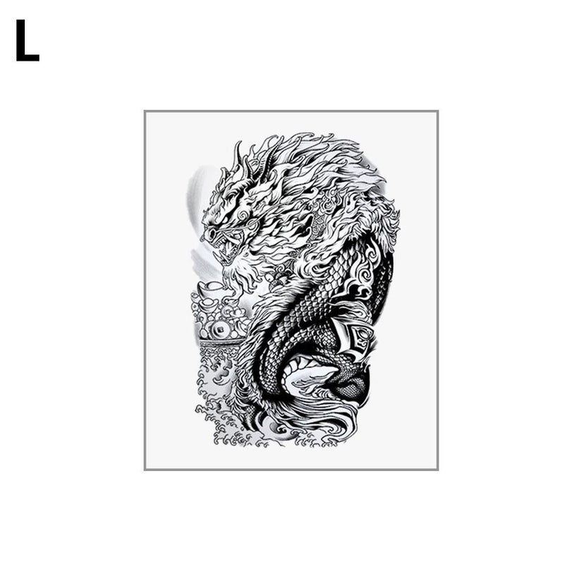 Juice herbal temporary tattoo stickers, Japanese traditional temporary tattoo stickers, waterproof, long-lasting, for men's arms, personalized, high-end, large-format floral designs.